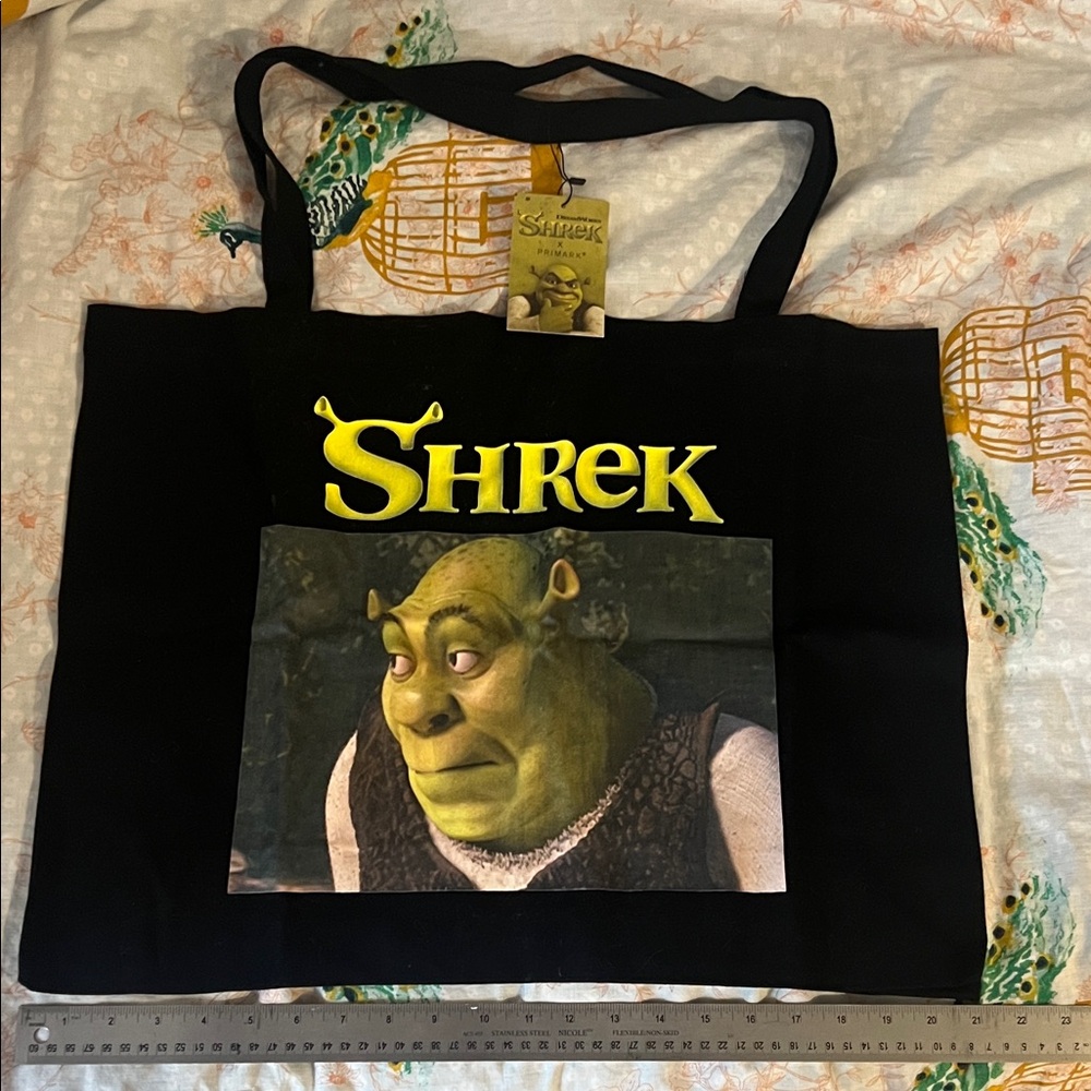 Black Shrek Tote Bag